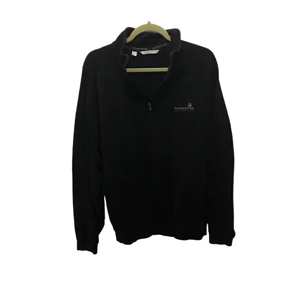 Cutter & Buck Size Large (L) Black 1/4 Zip Plantation Bay Golf & Country Club Pu